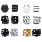 Magnetic Stud Earrings 6/8MM For Women Men Non-Piercing Clip On Stainless Steel