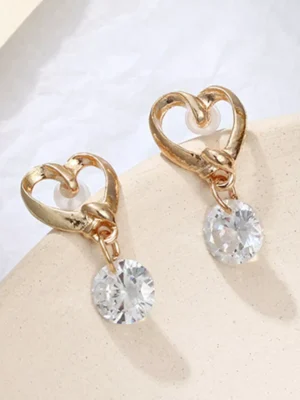 Womens Earrings Drop Fashion Love Heart Crystal Dangle Ear Jewelry Gifts ~ , *