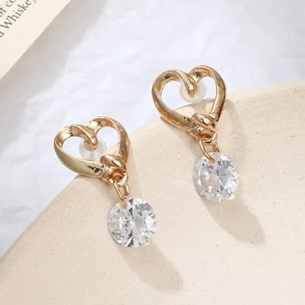 Womens Earrings Drop Fashion Love Heart Crystal Dangle Ear Jewelry Gifts ~ , *